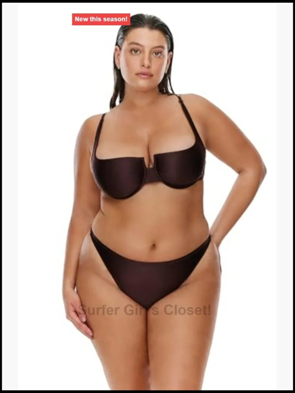 Satin Touch Underwire Bikini Top - Adjustable Straps, Back Hook Closure